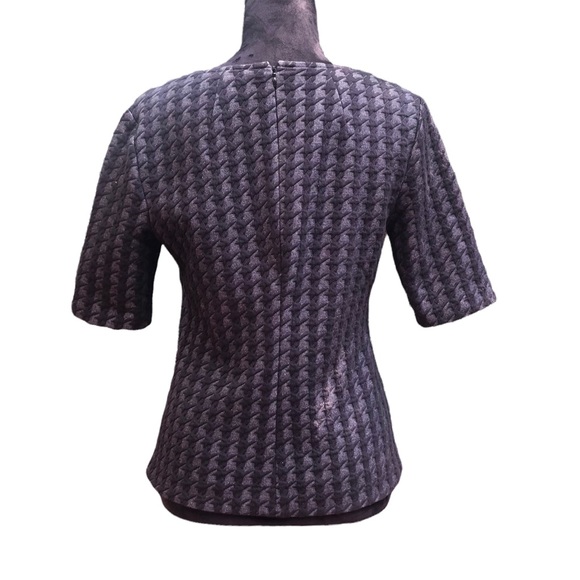 Ann Taylor Black Houndstooth Spandex Top size Small - Picture 8 of 10